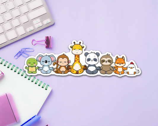 Yoga Animals Long Sticker