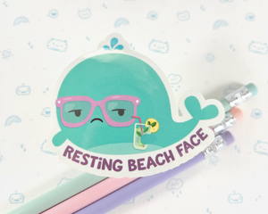 Resting Beach Face Sticker