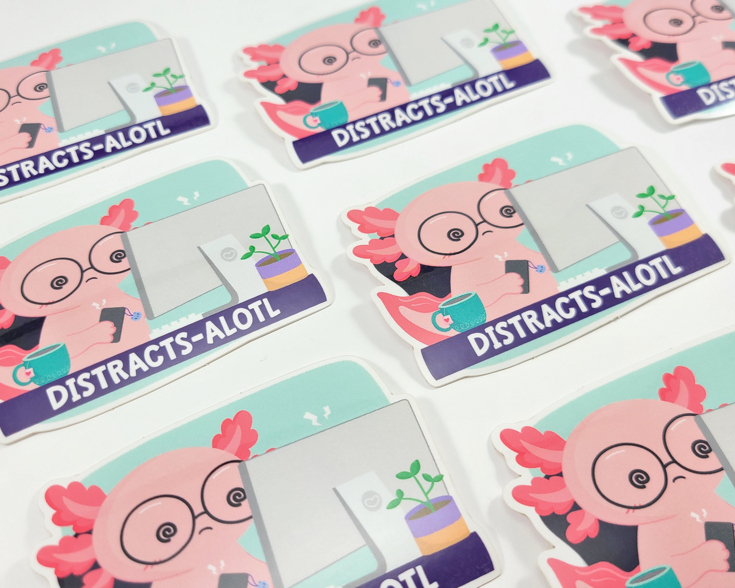 Axolotl Distracts Sticker