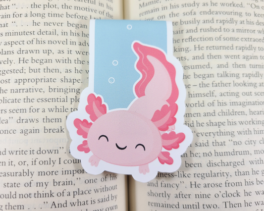 Axolotl Swimming Magnetic Bookmark