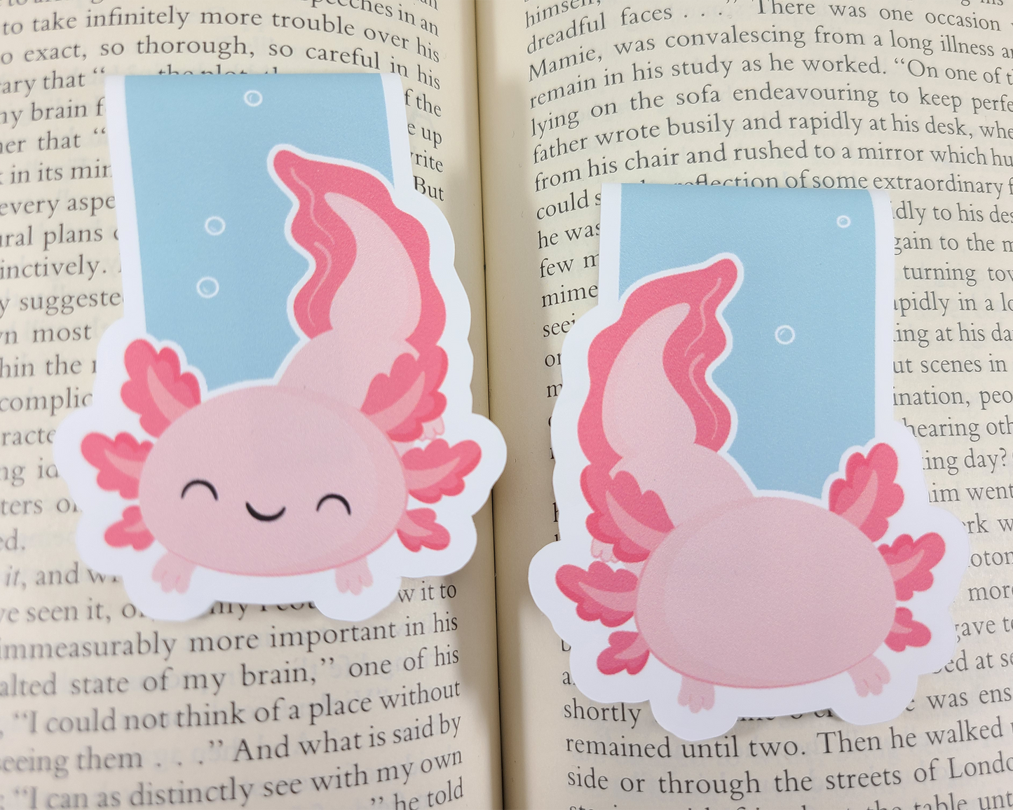 Axolotl Swimming Magnetic Bookmark