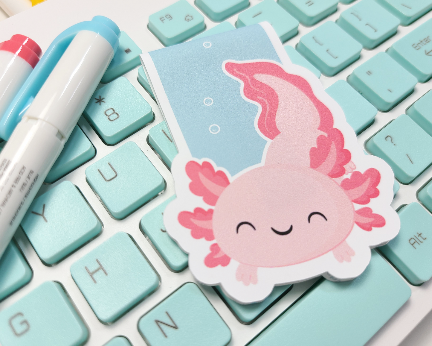 Axolotl Swimming Magnetic Bookmark