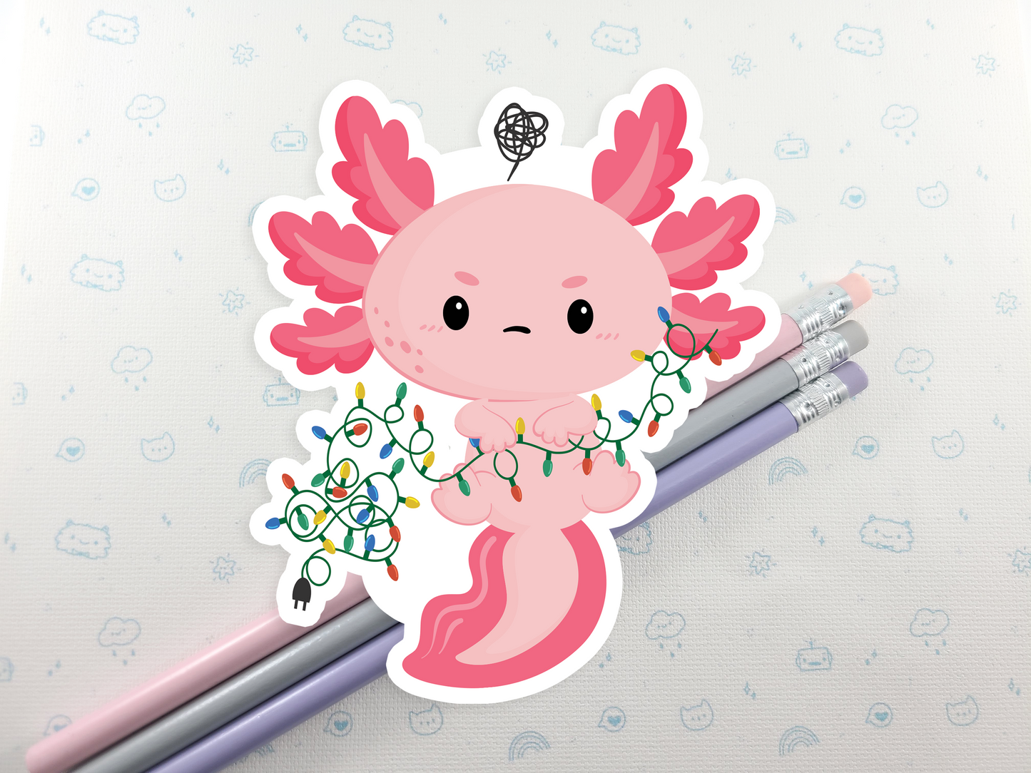 Axolotl with Lights Sticker