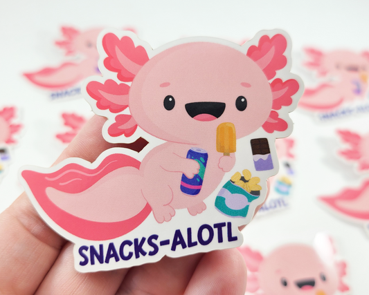 Axolotl Snacks Sticker