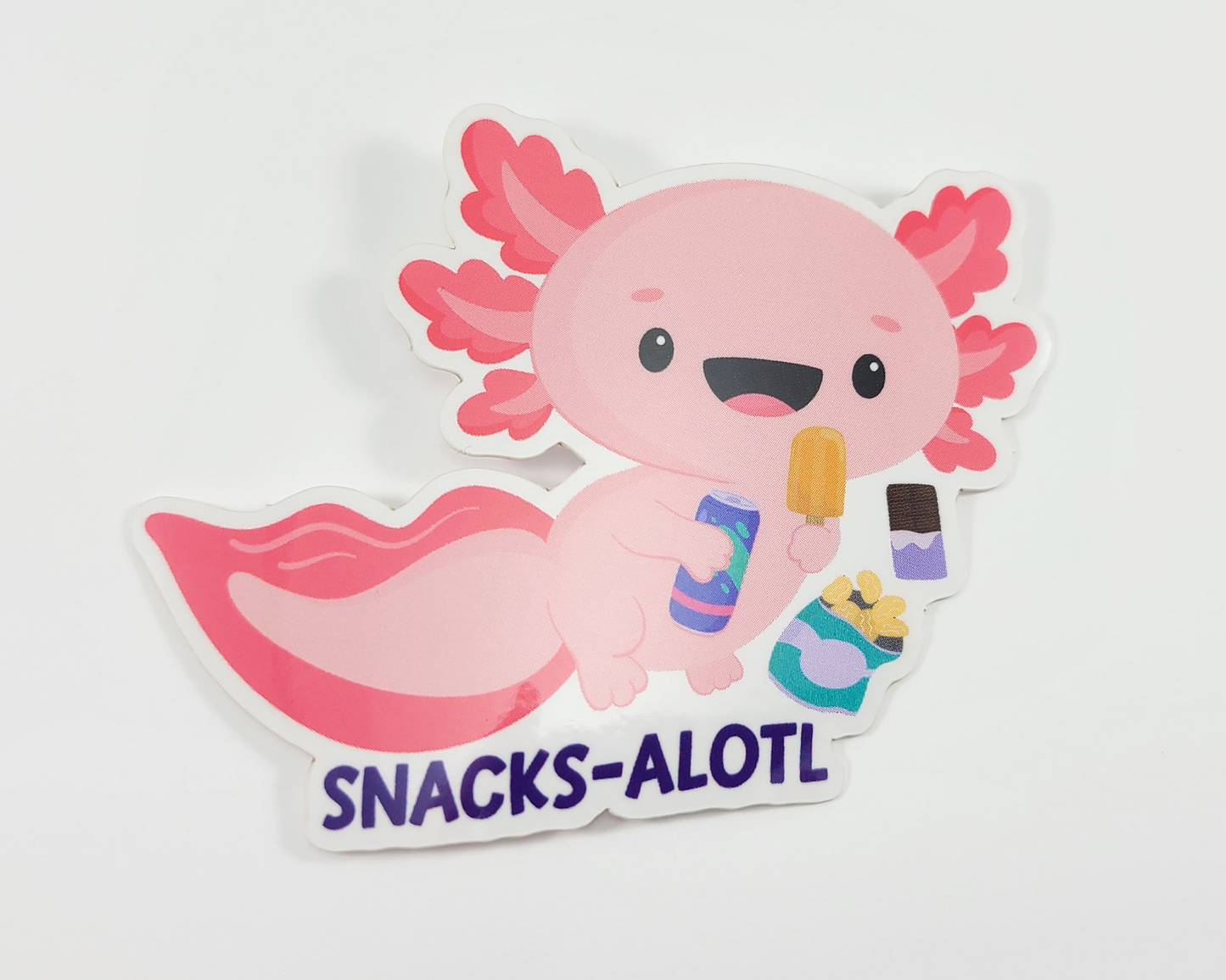 Axolotl Snacks Sticker