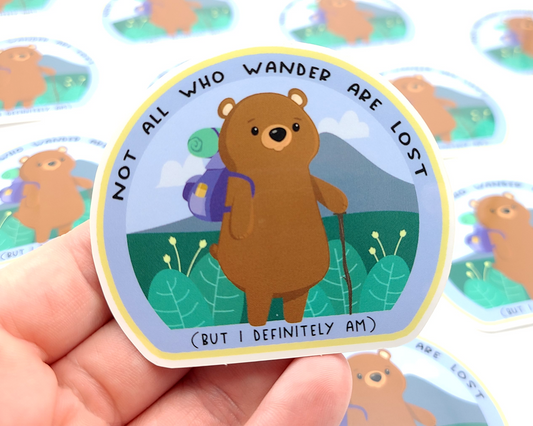 Bear Hiking Sticker