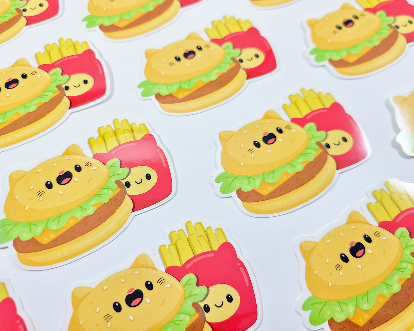 Cat Burger & Fries Sticker