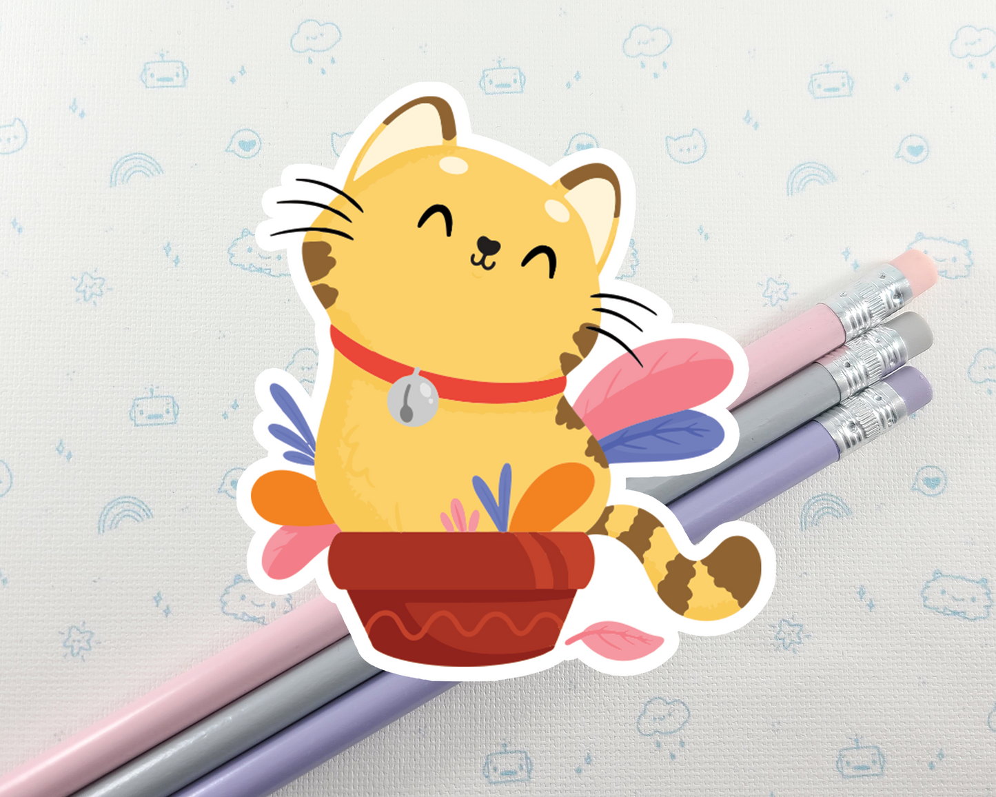Cat in Pot Sticker