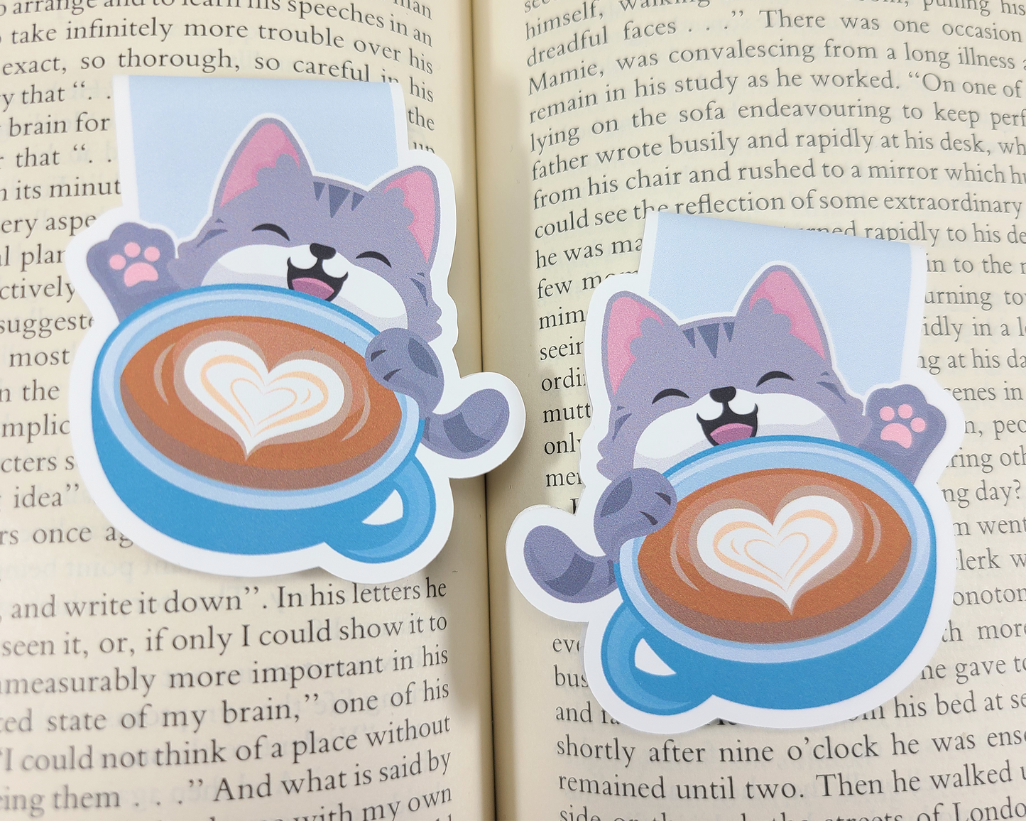 Cat Latte Magnetic Bookmark
