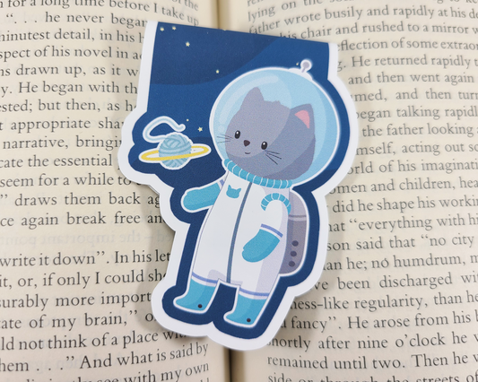 Cat Space Magnetic Bookmark