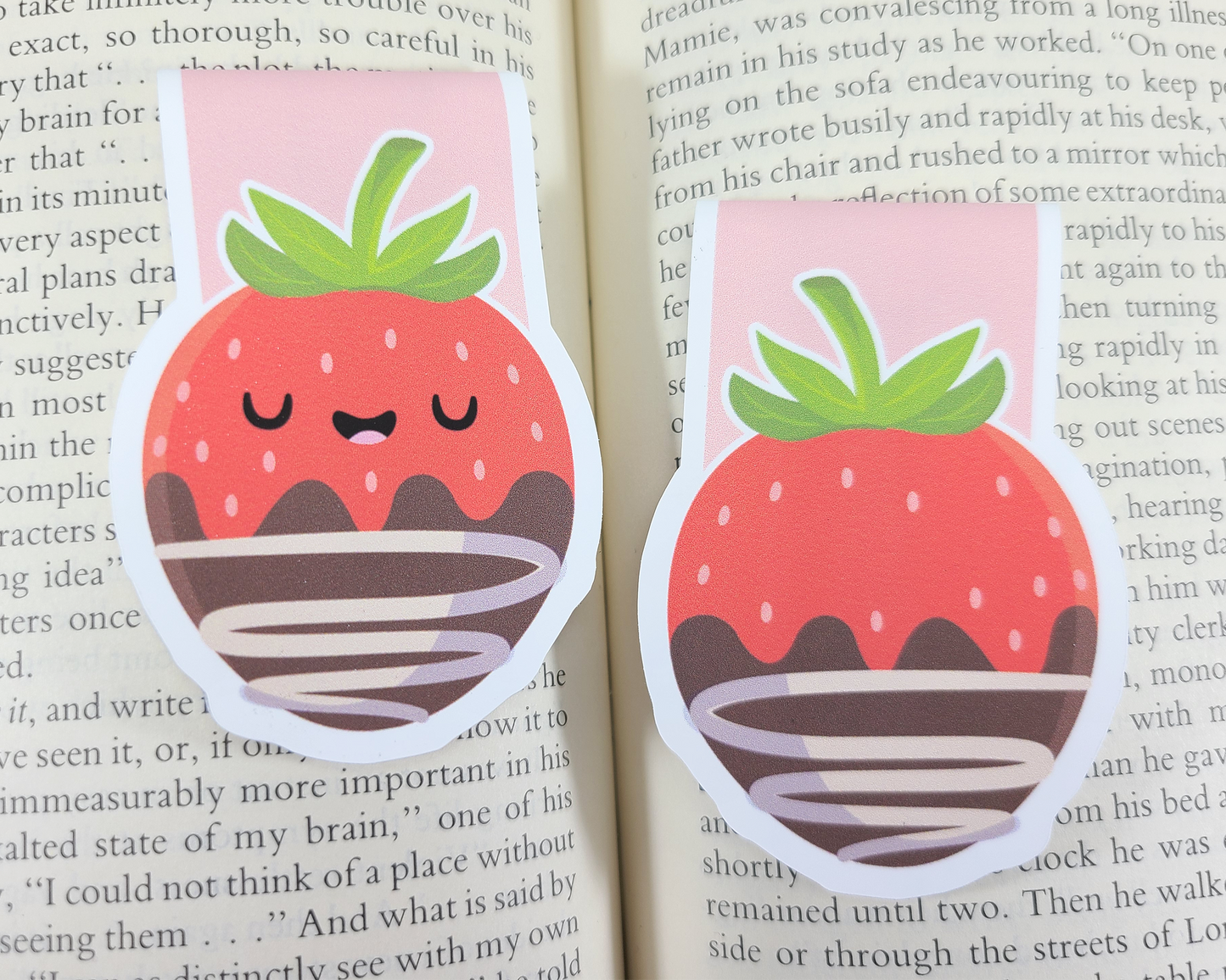 Chocolate Strawberry Magnetic Bookmark