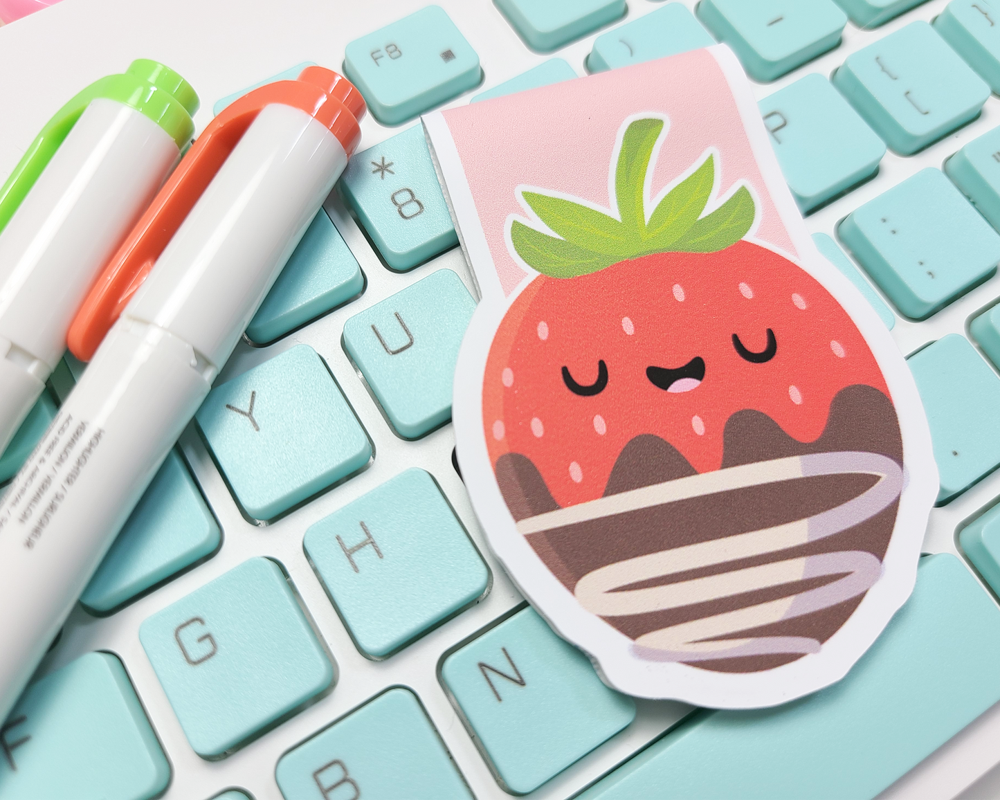Chocolate Strawberry Magnetic Bookmark