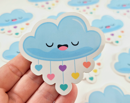 Cloud Rainbow Drops Sticker