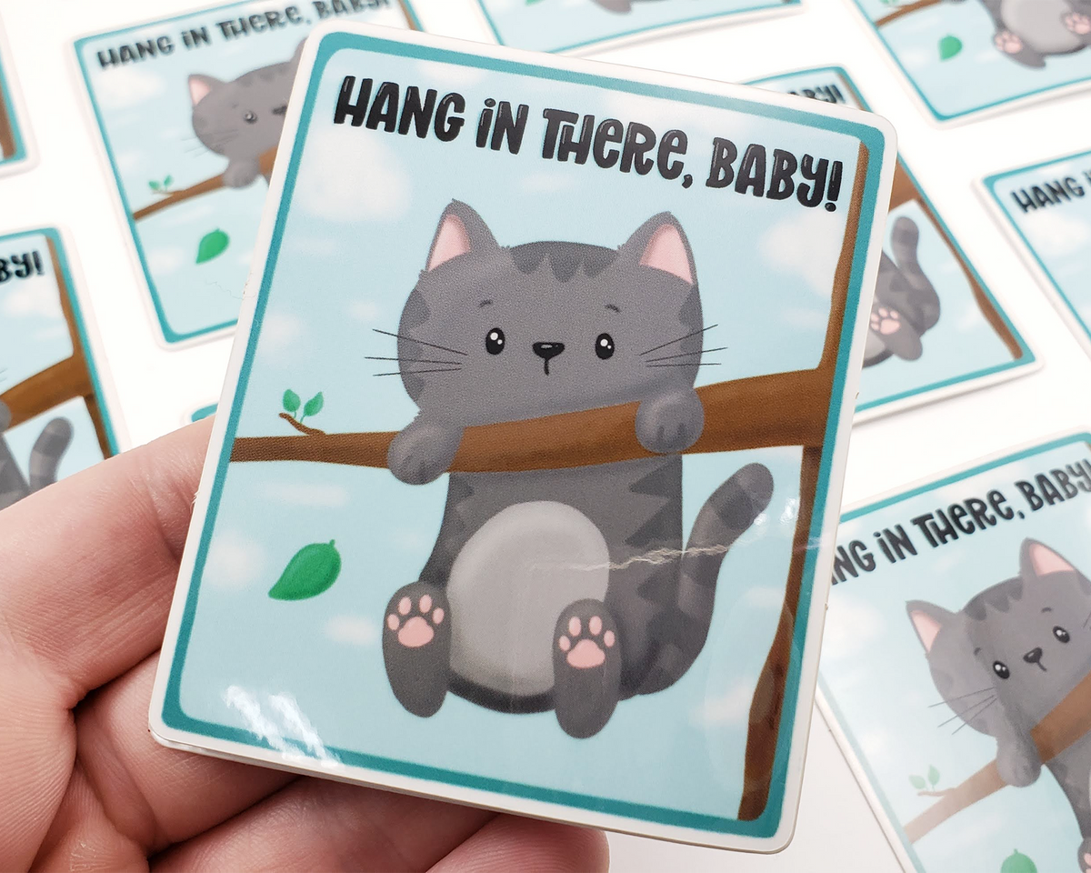 Hang In There Cat Sticker