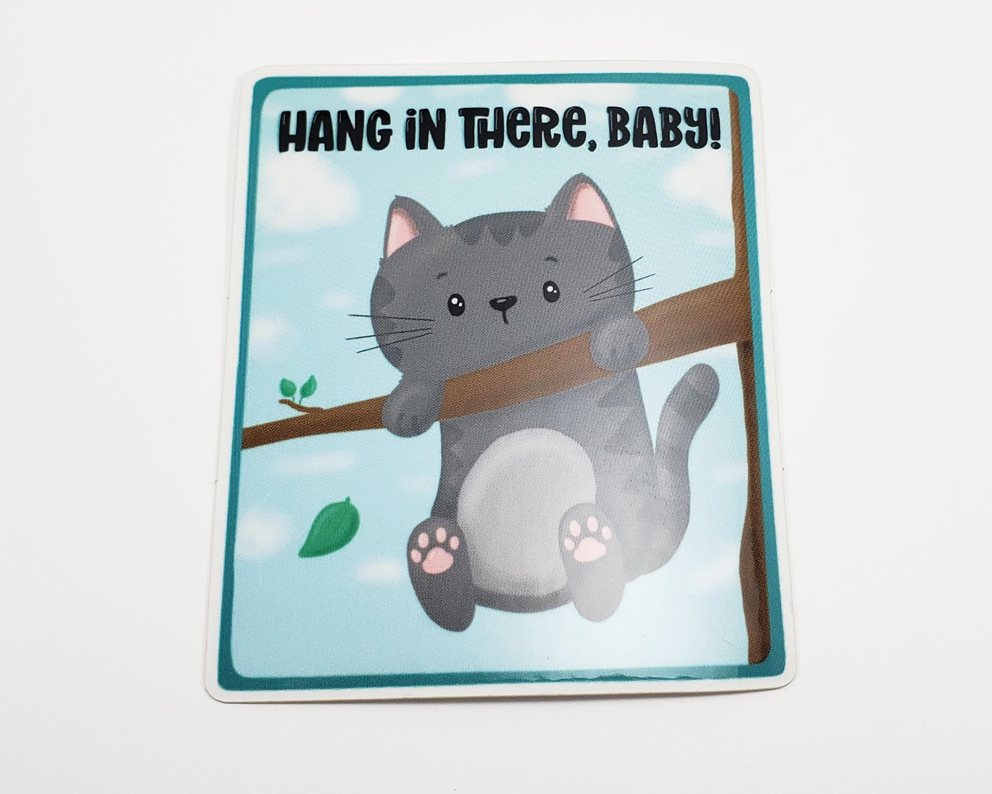 Cat Hang in There Baby Sticker