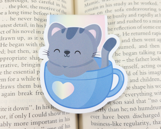 Kit-Tea Cat Magnetic Bookmark