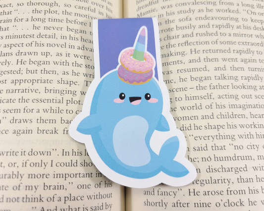 Narwhal Donut Magnetic Bookmark