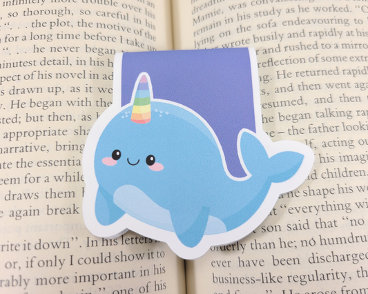 Narwhal Swimming Magnetic Bookmark