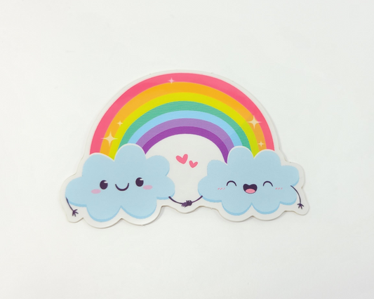 Rainbow Clouds in Love Sticker