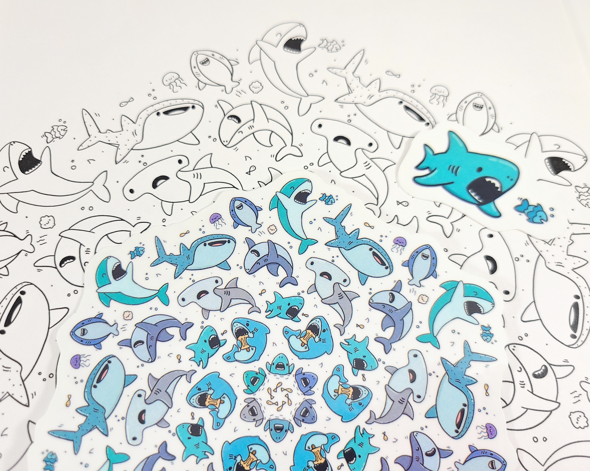 Shark Mandala Sticker Set