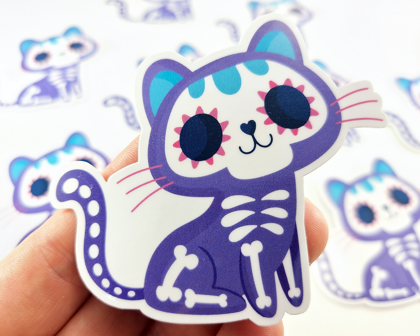 Day of the Dead Cat Sticker