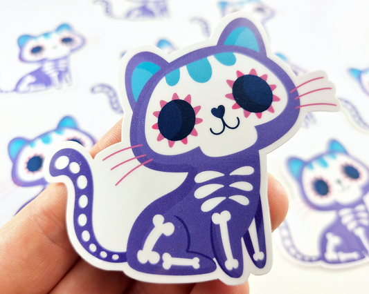 Day of the Dead Cat Sticker