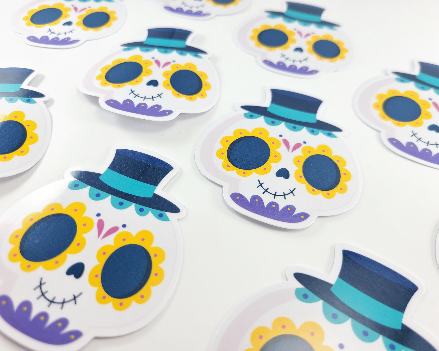 Day of the Dead Skull with Hat Sticker
