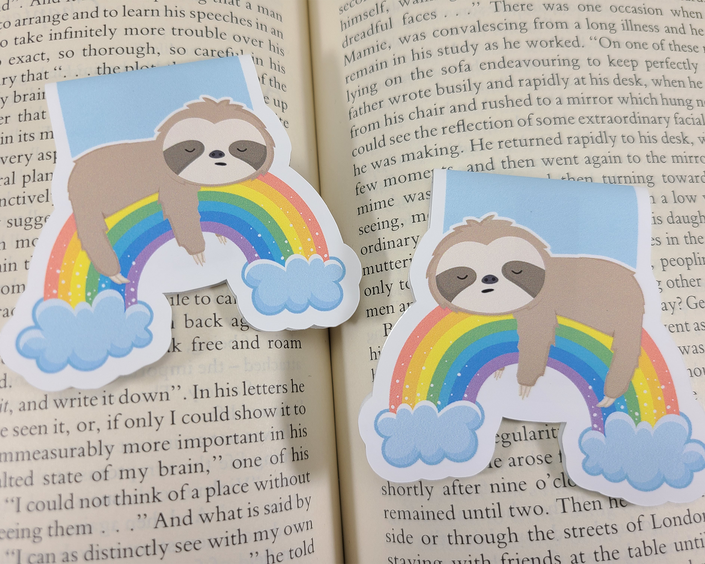 Sloth Rainbow Magnetic Bookmark