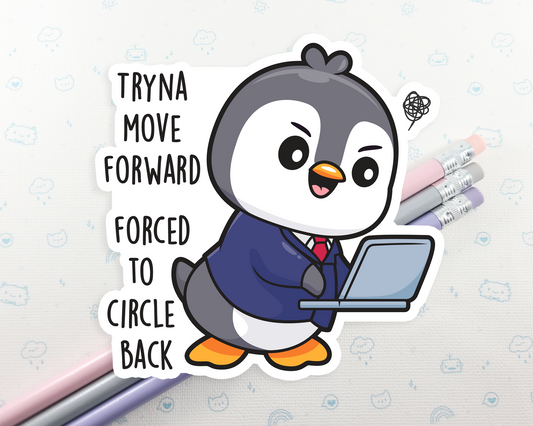 Penguin Circle Back Sticker