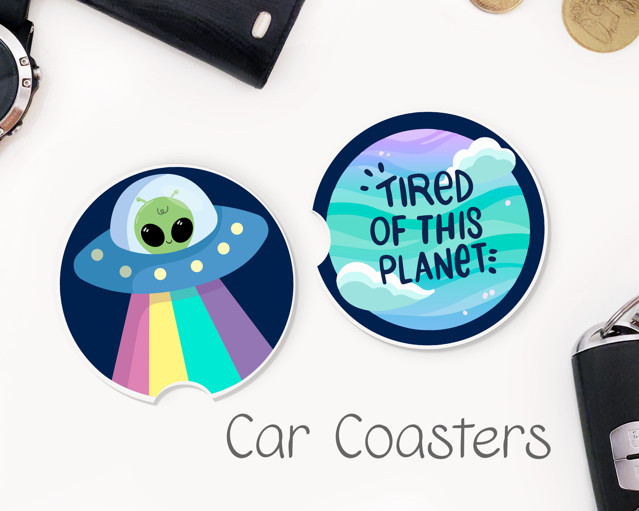 Alien Car Coasters