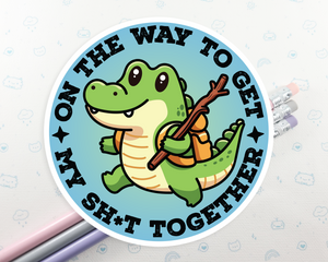 Alligator On My Way Sticker