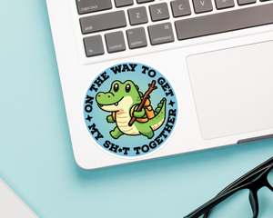 Alligator On My Way Sticker