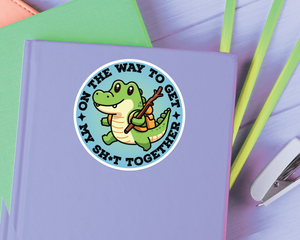 Alligator On My Way Sticker
