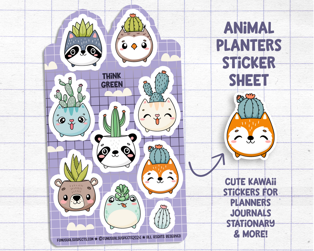 Animal Planters Sticker Sheet