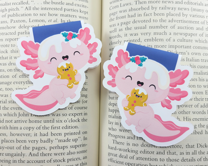 Christmas Axolotl Magnetic Bookmark