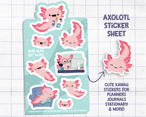 Axolotl Sticker Sheet