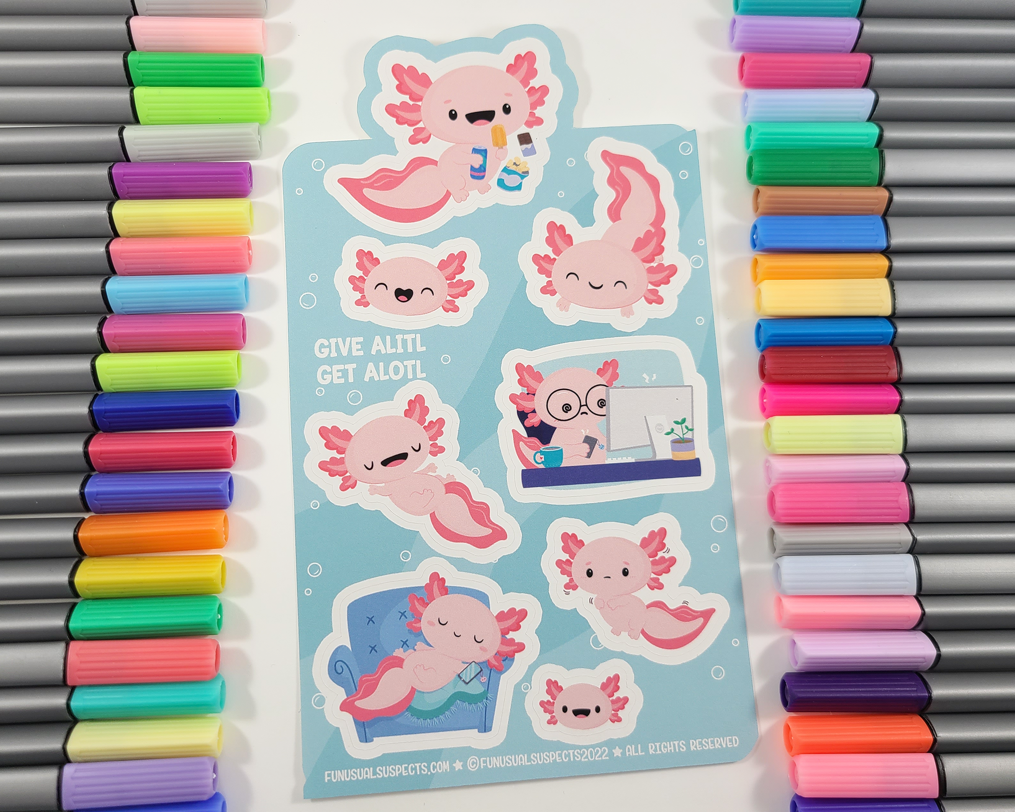 Axolotl Sticker Sheet