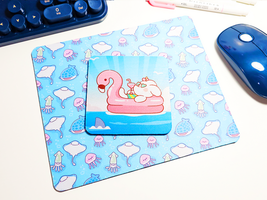 Beach Day Mousepad and Coaster Set