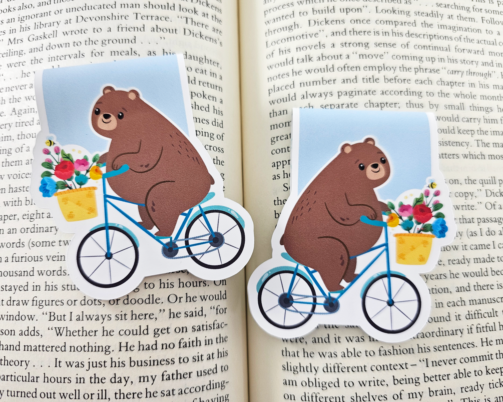 Bear On A Bike Magnetic Bookmark
