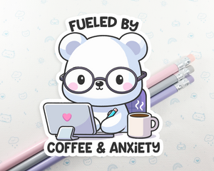 Bear Coffee & Anxeity Sticker