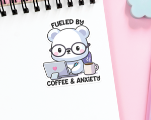 Bear Coffee & Anxeity Sticker