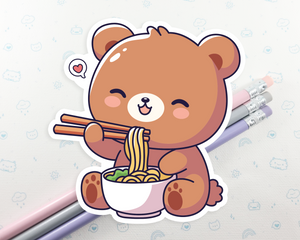 Bear Noodles Sticker
