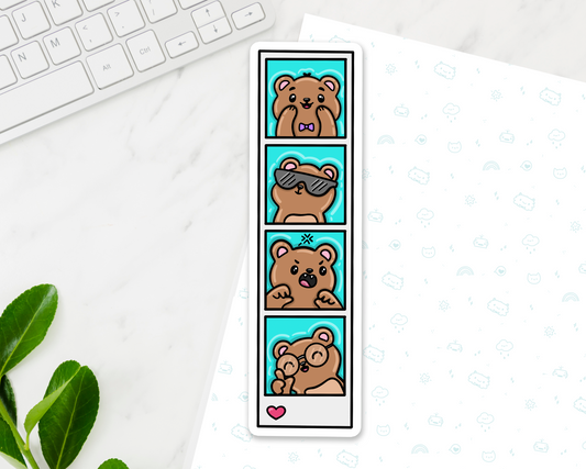 Bear Photo Booth Strip Long Sticker