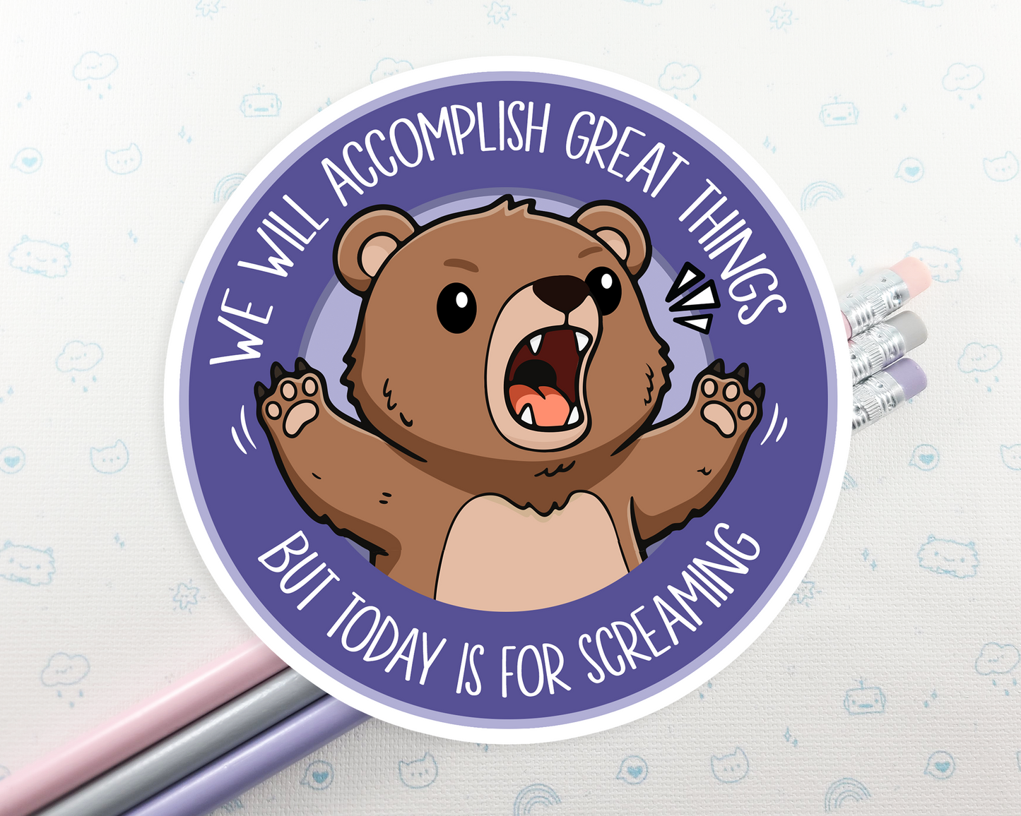 Bear Screaming Sticker