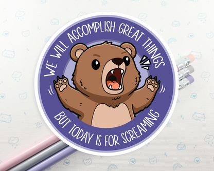 Bear Screaming Sticker