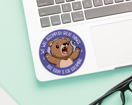 Bear Screaming Sticker