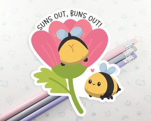 Bee Suns Out Buns Out Sticker
