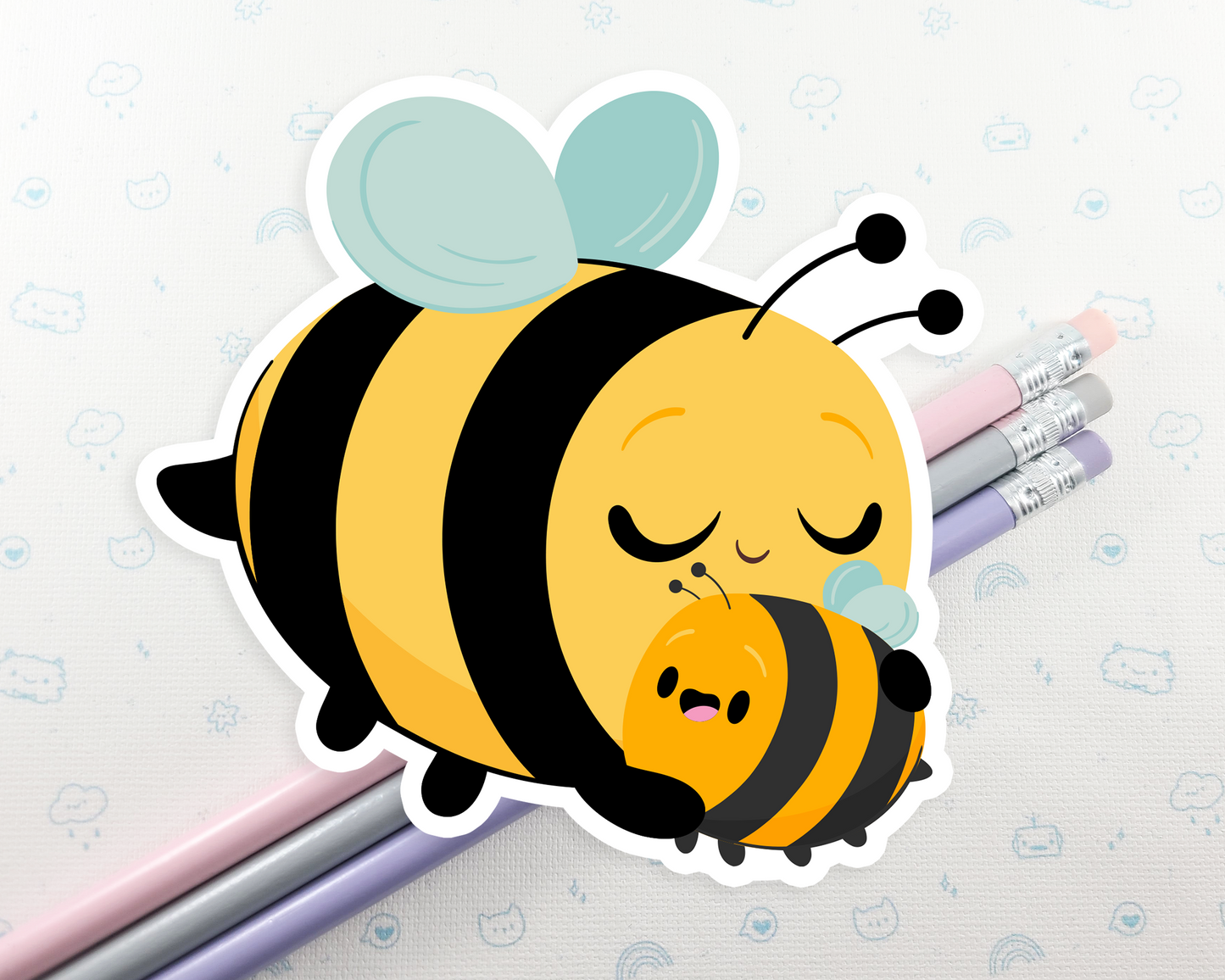 Bee Mom and Baby Sticker