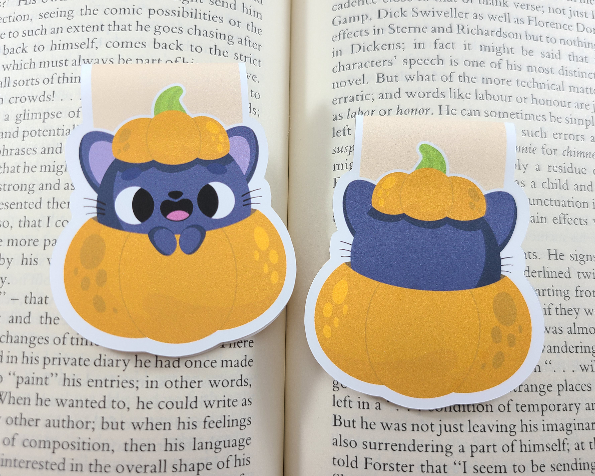 Halloween Cat In Pumpkin Magnetic Bookmark