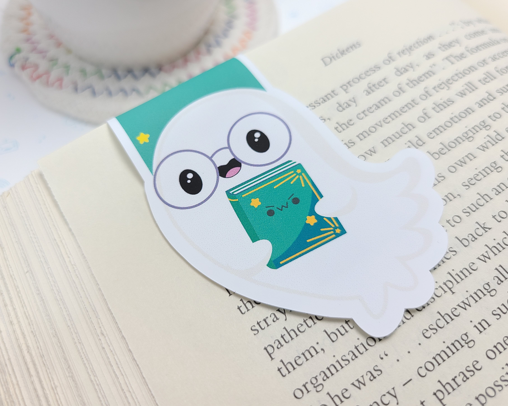 Halloween Ghost Book Magnetic Bookmark